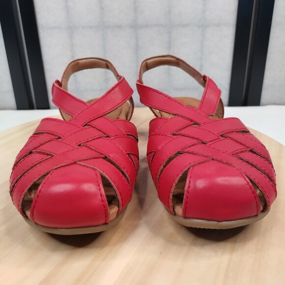 Earth Origins Berri Red Fisherman Strappy Slip-on Sandals Women US 9.5 - Picture 4 of 15